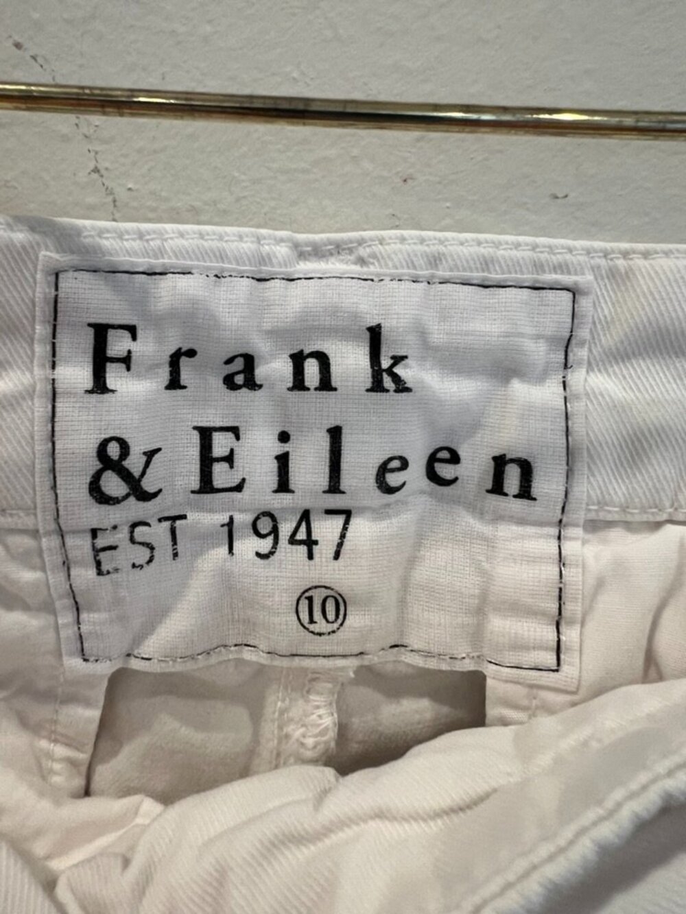 Frank Eileen Wicklow Pants Womens 10 Blackstone Chalk The Italian Chino Casual - Picture 3 of 11